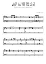 Téléchargez l'arrangement pour piano de la partition de Vois la vie en rose en PDF